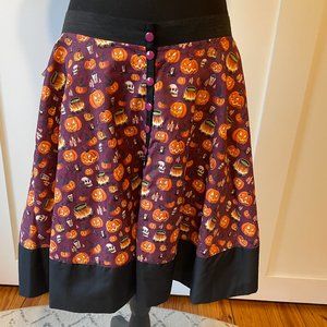 Cute Halloween Flare Pumpkin Skirt